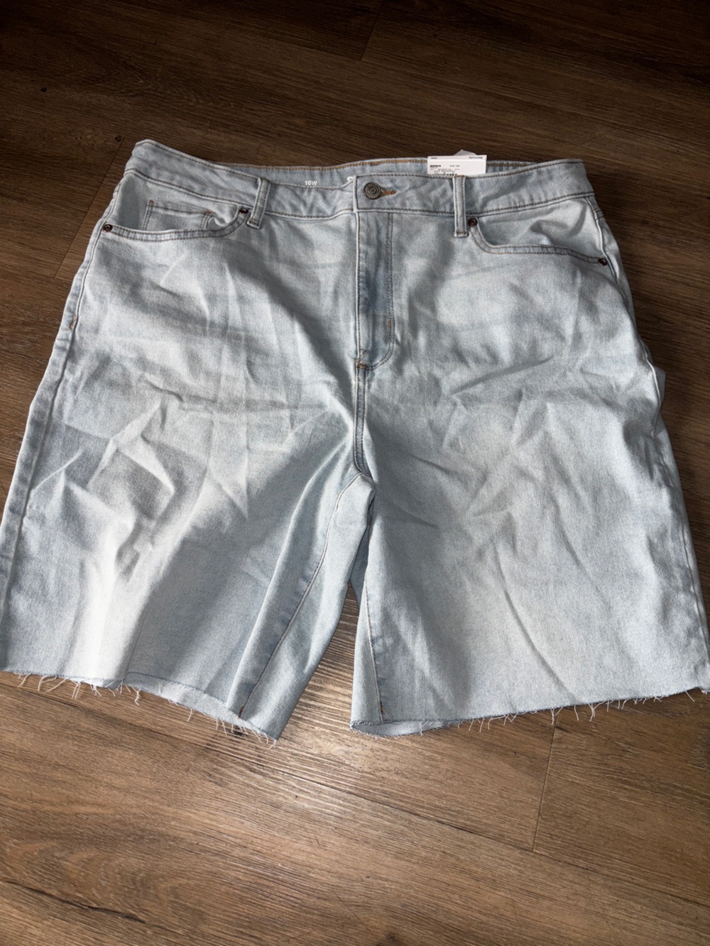 Sonoma Light Blue Denim Shorts with Tan Stitching